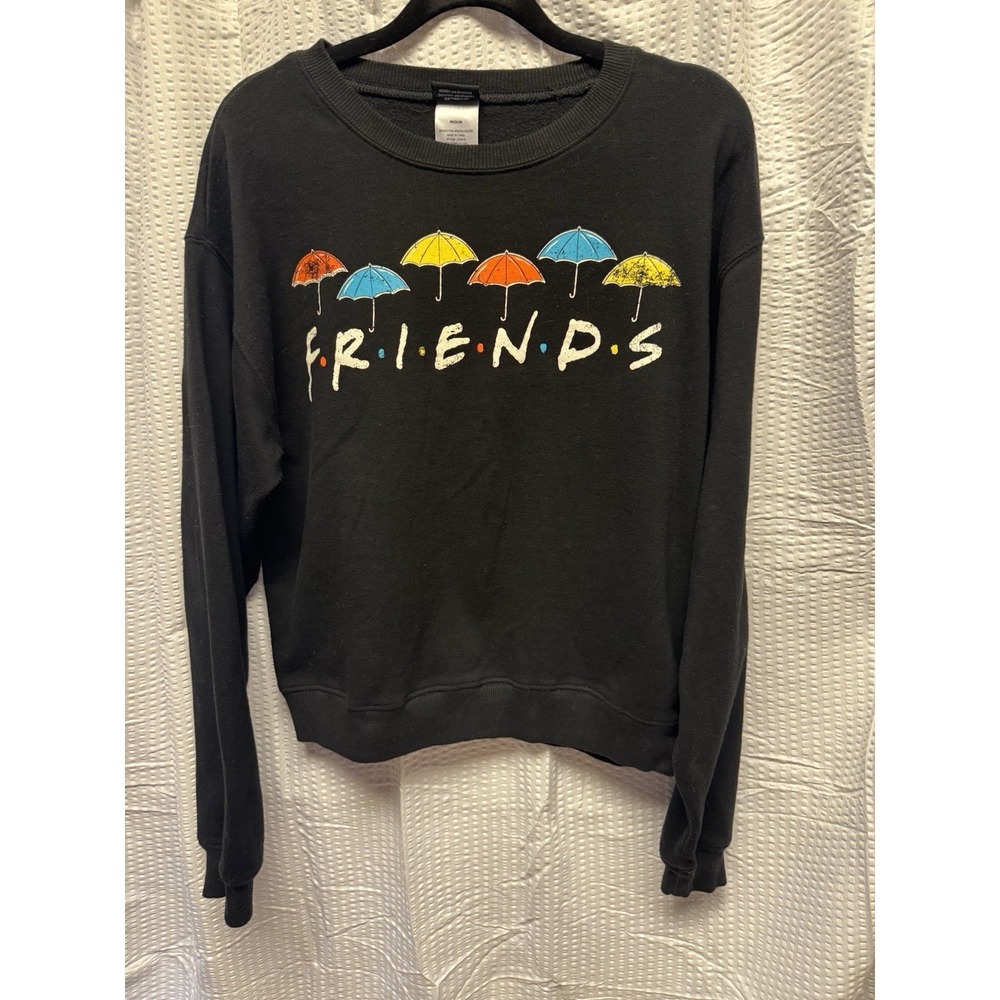 Unisex‎ Black Friends Graphic Sweatshirt Size Medium Cotton/Poly